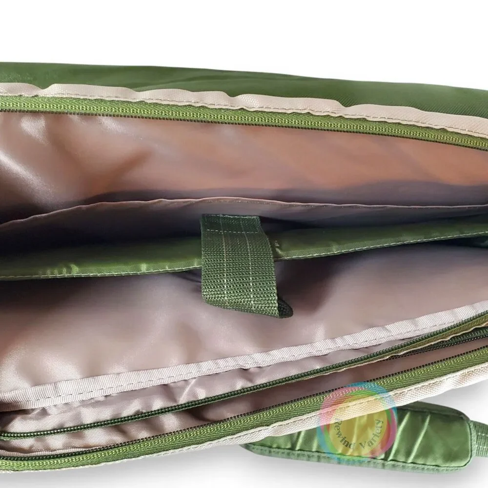 HP Green Cream Recycled Nylon Messenger Laptop Bag 16x12